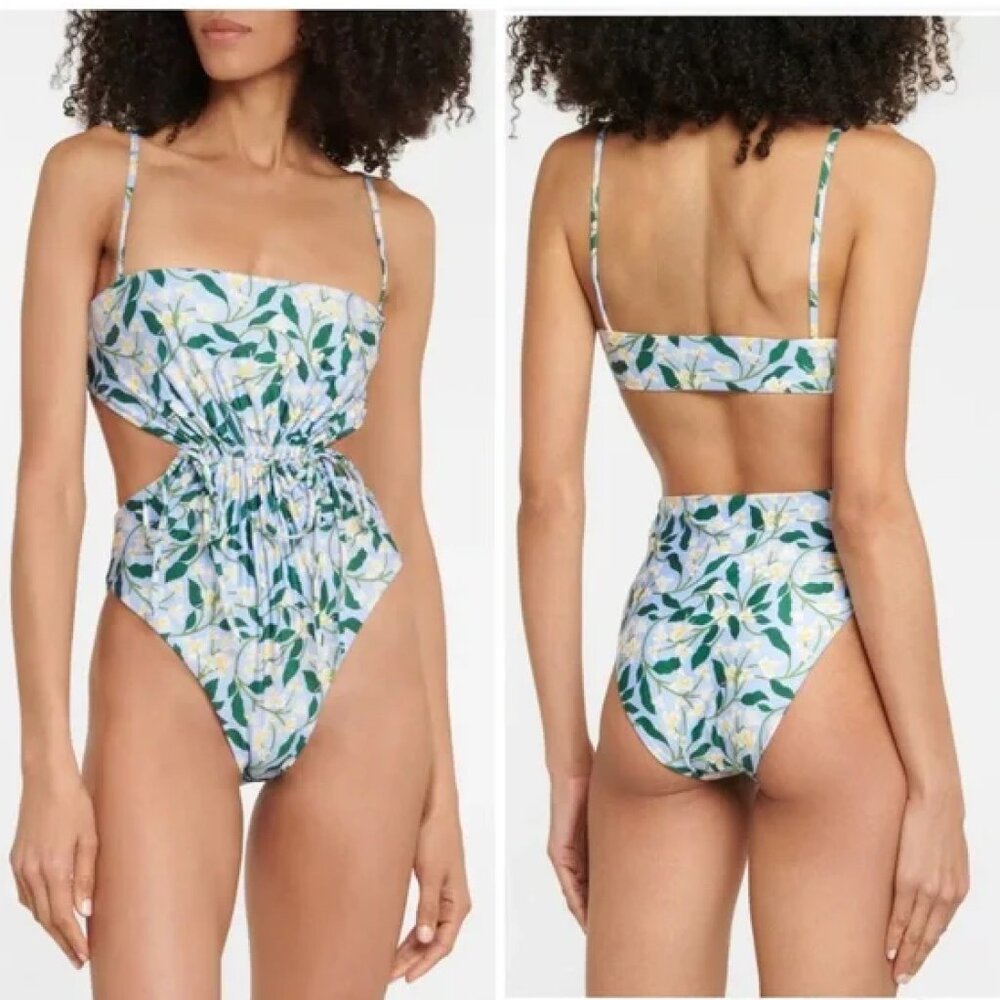 Agua by Agua Bendita Alegria Floral Cut-Out One-Piece Swimsuit Size Small - Picture 1 of 5